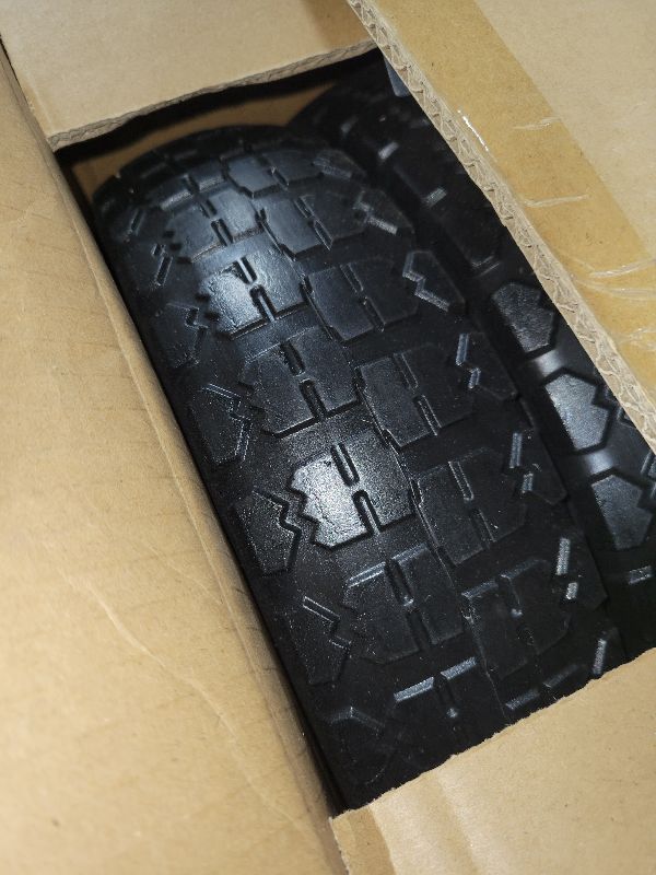 Photo 1 of 13 Inch Solid Rubber Tires, 4.00-6 Tire Flat Free with 5/8" Bearings, 2.17" Offset Hub for for GOR Garden Carts, Garden Wagon Carts, Trolleys, Hand Trucks and Utility Cart(2 Pack)