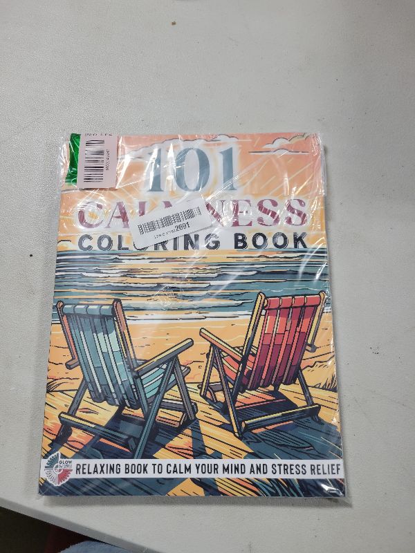 Photo 1 of 101 CALMNESS: Adult Coloring Book — Relaxing Book to Calm your Mind and Stress Relief — Beautiful Designs of Animals, Landscape, Beach, House, Birds, Flowers, and more