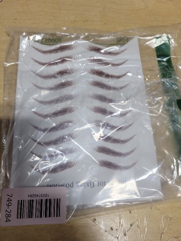 Photo 1 of 10 Sheets Eyebrow Tattoo Waterproof Eyebrow Sticker, 4D Hair Like Natural Fake Tattoo Eyebrows Peel Off Instant Transfers Brows Shaper Eyebrow Makeup Sticker for Women Girls, Variety Black/Brown