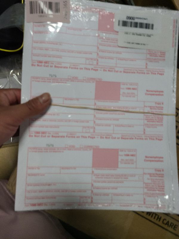 Photo 1 of 1099 NEC Forms 2025 4 Part Tax Forms Kit of Laser Forms, Compatible with QuickBooks and Accounting, 25 Pack, Software and Envelopes NOT Included, Made in The USA