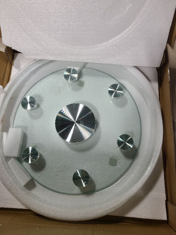 Photo 1 of 18.9 inch Lazy Susan for Table Top Tempered Glass Rotating Serving Tray for Dining Table, Kitchen Lazy Susan Organizer Spinning Rotating Food Server Party Centerpieces