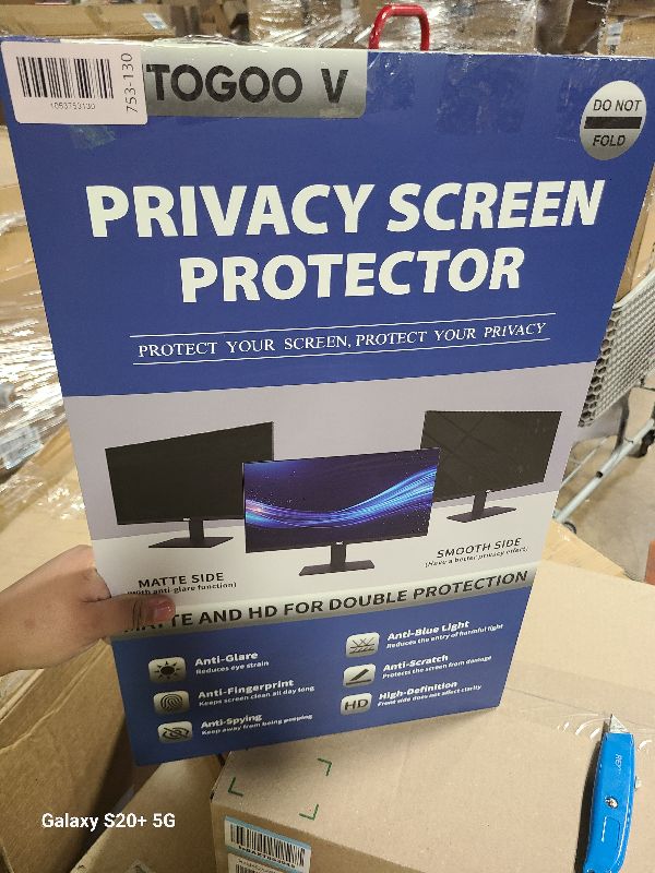 Photo 1 of 2 Pack 23 Inch Privacy Screen for Computer Monitor 16:9 Aspect Ratio, Eye Protection Anti Glare Computer Screen Cover, Removable Anti-Scratch Computer Screen Privacy Shield for 23'' Widescreen Monitor