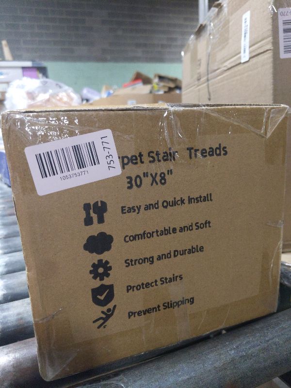 View 2 of 15PC Jute Stair Treads for Wooden Steps-Stairs Carpet Non Slip-Peel and Stick Stair Treads Indoor, Adhesive Staircase Step Treads Residue Free, Durable Natural Stair Runner Rug,8"x30" Beige