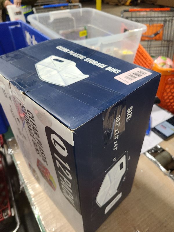 Photo 1 of 12 PACK Multi-Use Clear Plastic Storage Bins for Organizing w/Labels - Home, Kitchen, Pantry, Bathroom, Office, Cabinet Shelf Organizer Bins - SOHO Collection, RV, Fridge Organization Containers - L