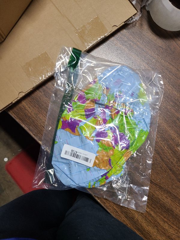 Photo 1 of 12 Pack 16 inches Inflatable Globe Blow up World Globe PVC Earth Beach Ball Globe for Kids Party Bags Swimming Pool Game Geography Classroom Playing or Teaching Party Favors Decorations