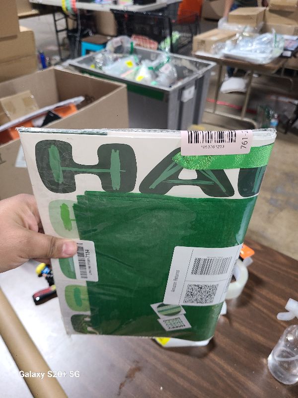 Photo 1 of 13'' Large Green Happy Birthday Gift Bag Set with Handles, Greeting Card, Tissue Papers and Stickers for Women Girls Men Boys Kids Teens, Words Design, 1 Pcs