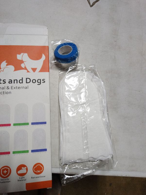 Photo 1 of  Disposable Dog Boots, Cat & Dog Foot Towel, Adjustable Self-Adhesive Foot Cover, Pet Waterproof Foot Cover, Large, Medium and Small Size Pet Socks (Large)