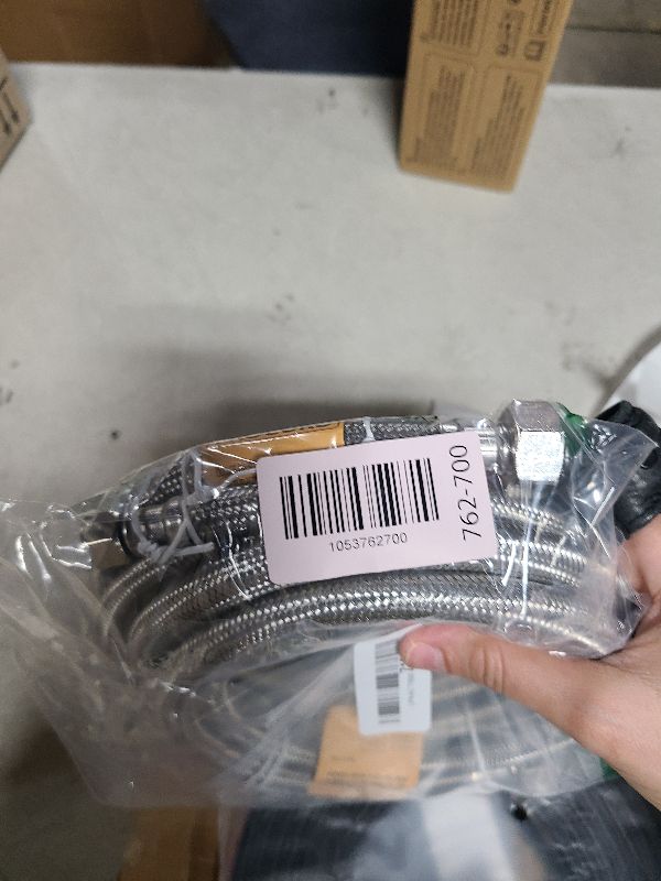 Photo 1 of [2-Pack] PROCURU 60" (5Ft) x 3/8" Comp x 1/2" FIP Faucet Hose Connector, Stainless Steel Braided Supply Line, Certified Safe (9SF60-2P)