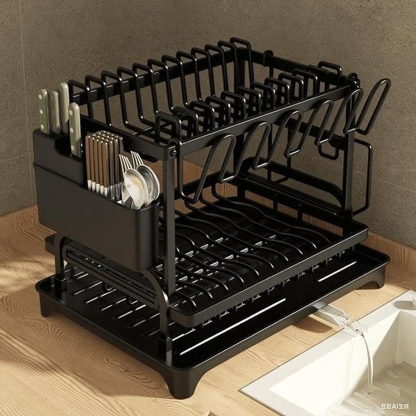 Photo 1 of 
Stainless Steel 2 Tier Dish Drying Rack black ?? 