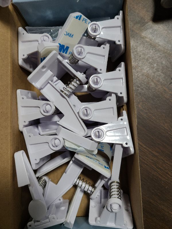 Photo 1 of 12 Pack Cabinet Locks Child Safety | Baby Safety Cabinet Locks NO Drilling 3M Adhesive Baby Proof Drawer Lock Child proofing cabinets latches for Kids Latch for Drawers & Door Child Safety Locks