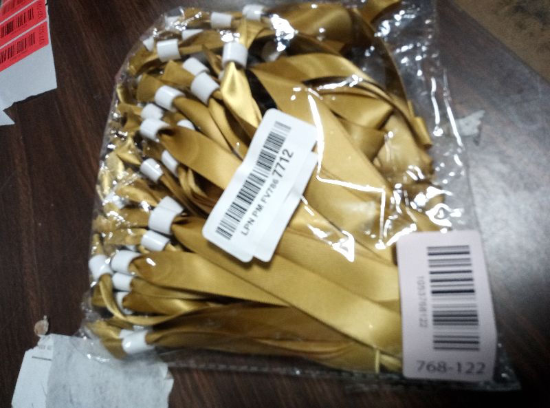 Photo 1 of 100 Pack Wrist Bands - Gold Wristbands for Events,Wristbands for Concerts Festival Admission Party 13.7” x 0.59”