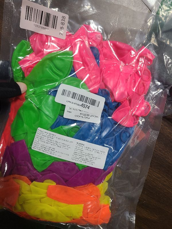 Photo 1 of 180 Pcs UV Neon Balloons, 7 Colors 14 Inch Blacklight Reactive Fluorescent Balloons Glow in the Dark Birthday Decorations for Birthday, Wedding, Neon Party, Glow Party Decorations Supplies