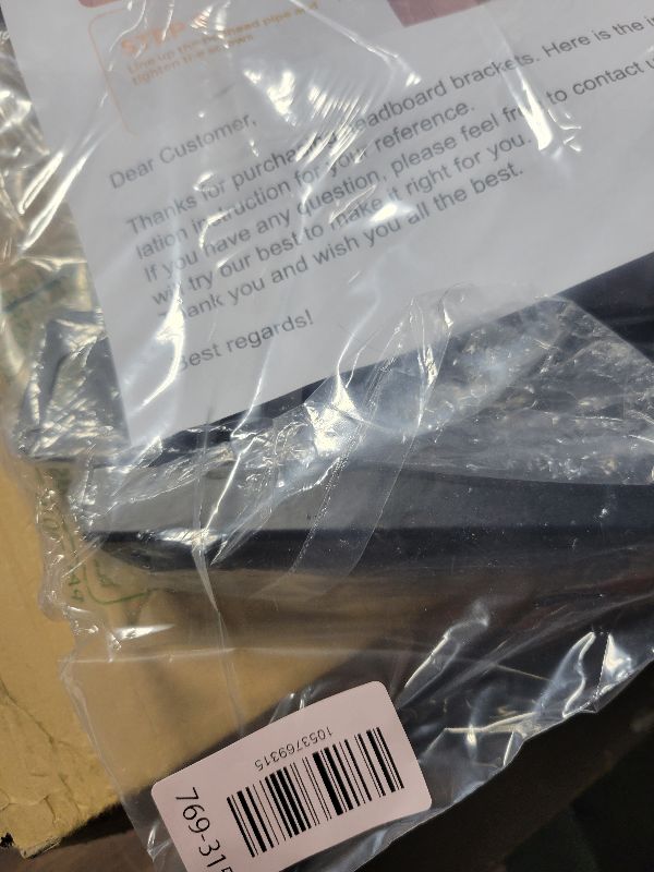 Photo 1 of 2 Pack Solid Steel Headboard Brackets for Metal Bed Frame Adjustable Bed Brackets for Headboard with Footboard Extension Kit Fit Twin/Full/Queen/King (Black)