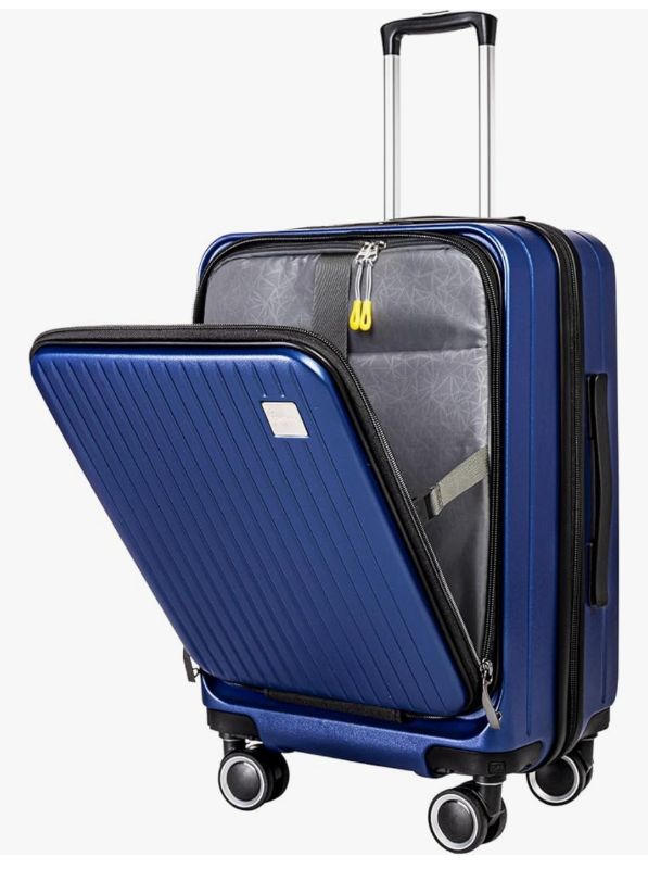 Photo 1 of 20 Inch Carry On Suitcase, ABS Lightweight Hardshell with TSA Lock, 4-Wheels & Front Open Design, Expandable Luggage for Men & Women (Sapphire-Blue)