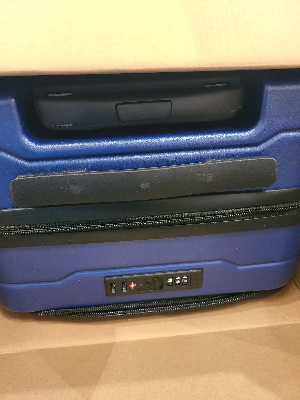 Photo 1 of 20 Inch Carry On Suitcase, ABS Lightweight Hardshell with TSA Lock, 4-Wheels & Front Open Design, Expandable Luggage for Men & Women (Sapphire-Blue)