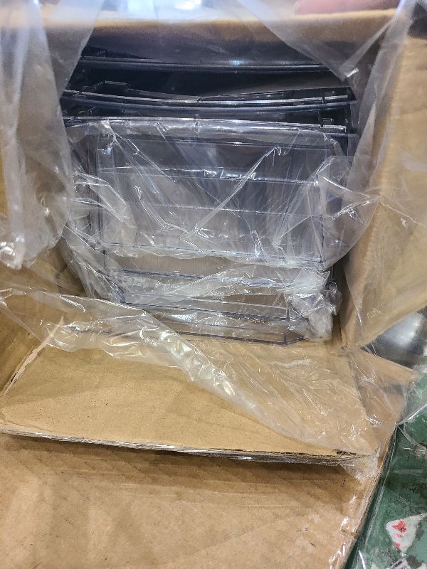Photo 1 of 2 Set, 2 Tier Clear Organizer with Dividers for Cabinet, Shlef, Counter - MultiUse Slide-Out Storage Container - Kitchen, Pantry, Medicine Cupboard Bins, Bathroom, Vanity Makeup, Under Sink Organizing