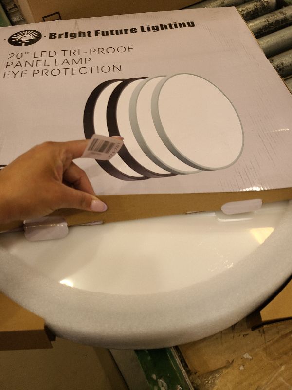 Photo 1 of 1Pack 20 Inch Large LED Flush Mount Ceiling Light, 40W,4350LM, 3000K/4000K/6000K CCT Selectable,Black Round Flat Panel Light Low Profile Ceiling Light Fitures for Hallway, Kitchen, Bedroom, Office