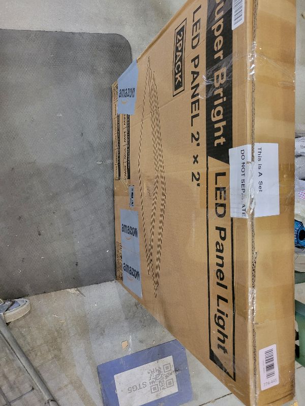 Photo 1 of 2 Pack 2x2 LED Flat Panel Light Drop Ceiling Light Fixture, 5200LM, 5CCT LED Drop Surface Mount Ceiling Office Light, 40W/35W/30W/25W/20W Selectable,6500K/5000K/4000K/3500K/3000K,Dimmable 0-10V,ETL