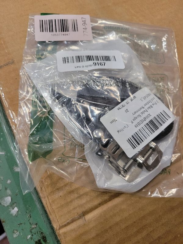 Photo 1 of 2 Pcs Bike Pedal Straps Pedal Toe Clips Universal Replacement Foot Pedal Straps for Bicycles with Clamp Lock Tape for Fixed Gear Bike Exercise and Kids Outdoor Cycling and Indoor Stationary