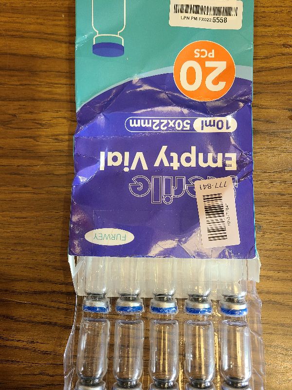 Photo 1 of 10ml Sterile Vials with Self Healing Injection Port and Sealing Cap, Glass Sterile Vials for Injections (20 Pack)