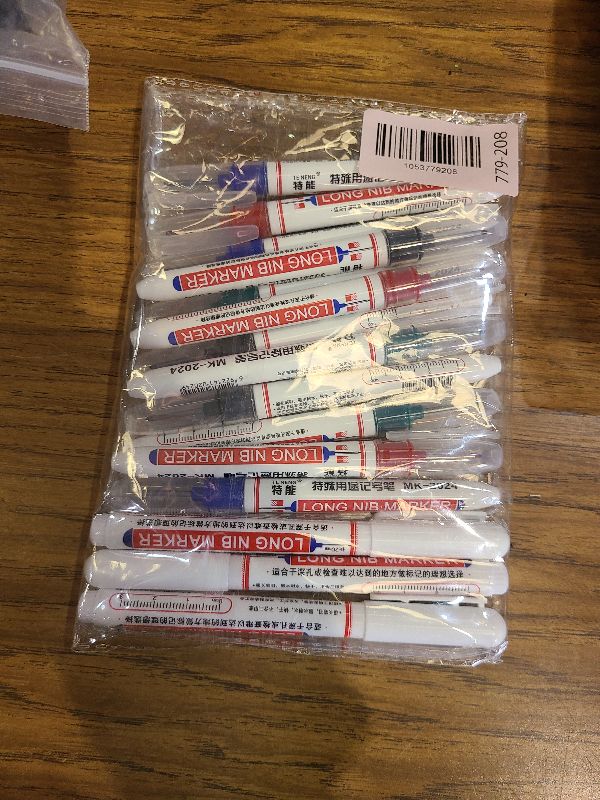Photo 1 of 15 Pcs Long Nib Marker, 20 mm Long Head Deep Hole Marker Pens, Fine Nose Tip Deep Reach Permanent Paint Markers for Metal, Marking Pen for Drilling, Carpenter, Woodworking, Construction (Colorful)