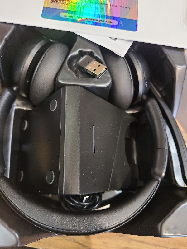 Photo 1 of (2025 Upgraded) Wireless Headset with Mic for Work, Bluetooth Headset with Noise Canceling Microphone with Dongle, Charging Base & Mic Mute, Wireless Headphones for Work from Home/PC/Computer