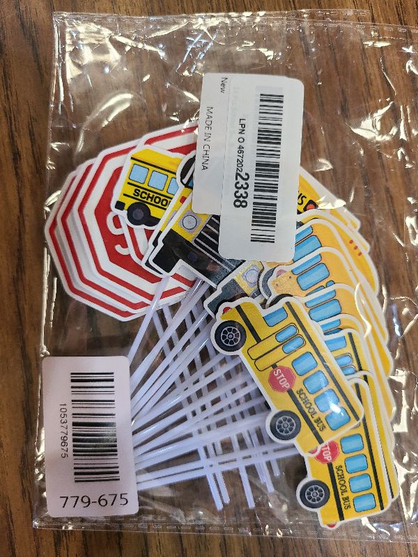 Photo 1 of 24 Pcs School Bus Cupcake Toppers School Bus Cake Decorations School Bus Decorations School Bus Party Favors
