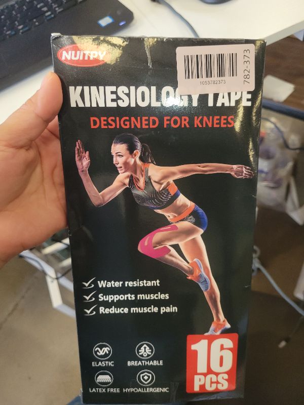 View 2 of 16 PCS Kinesiology Tape for Knees, 4 Colors Knee Support Tape, Precut Knee Tape for Knee Stability, Athletic Tape, Kinetic Tape for Knee