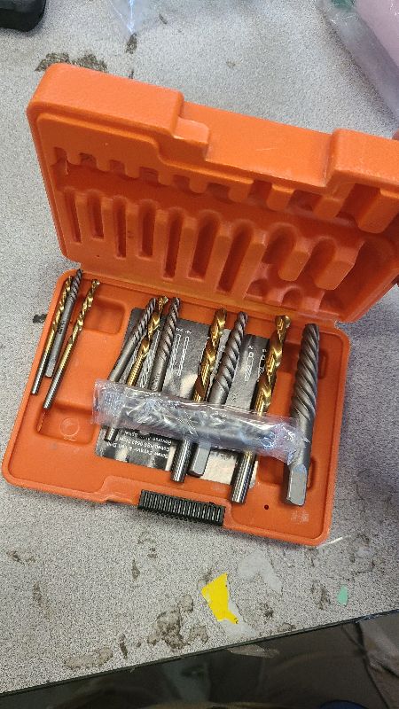 Photo 1 of 14Pcs Screw Extractor and Left Hand Drill Bits Set, Easy Out Screw Extractor Set, Broken Bolt Extractor Kit Bolt Remover, Reverse Cobalt HSS Steel Drill Bit for Remove Stripped Screws and Broken Bolts