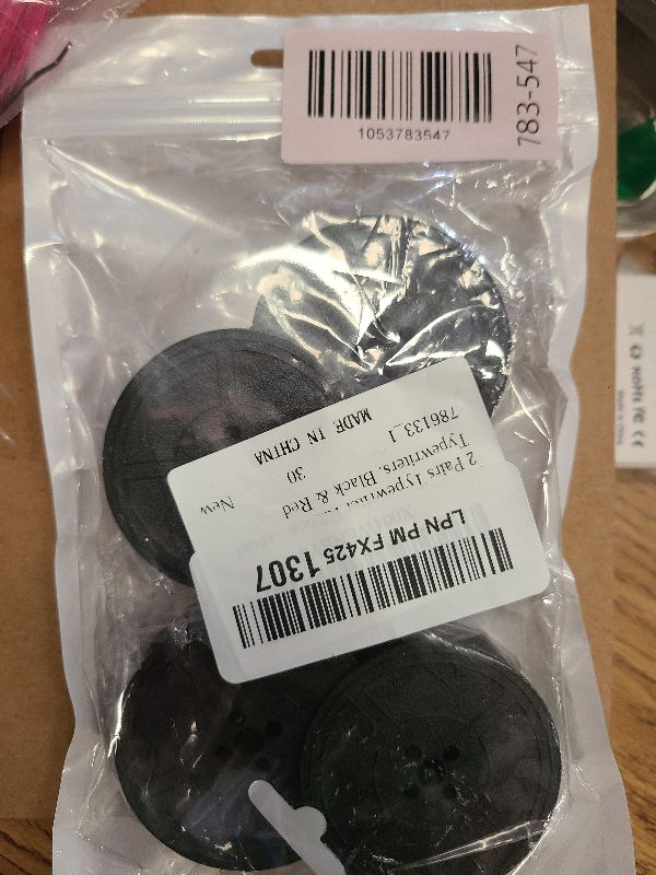 Photo 1 of 2 Pairs Typewriter Ribbon, Universal Typewriter Ribbons for Old Typewriters Twin Spool Typewriters Ribbon Replacement for Most Vintage Impact & Dot Matrix Printer, Black & Red