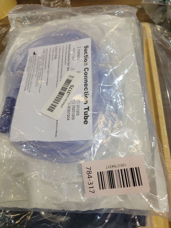 Photo 1 of 2 Pcs Extended Suction Connection Tube, 6.5 Feet - Flexible & Durable, Compatible with Various Devices