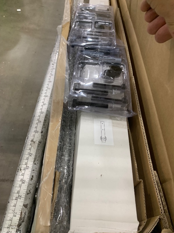 Photo 1 of ***NO DOORS***

SmartStandard 64 x 84 in (Double 32x84 Door) White Barn Door with 11FT Sliding Hardware Kit & Handle, Pre-Drilled Ready to Assemble, Waterproof PVC Coating, H-Frame