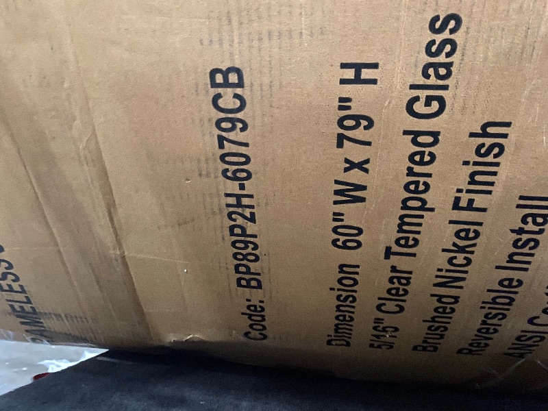 Photo 1 of ***PARTS ONLY***56-60" W x 79" H Frameless Shower Door, Sliding Glass Shower Door with 5/16"(8mm) Clear SGCC Tempered Glass, Bathroom Doors for Walk in Shower Silent Soft-Close Design, Brushed Nickel