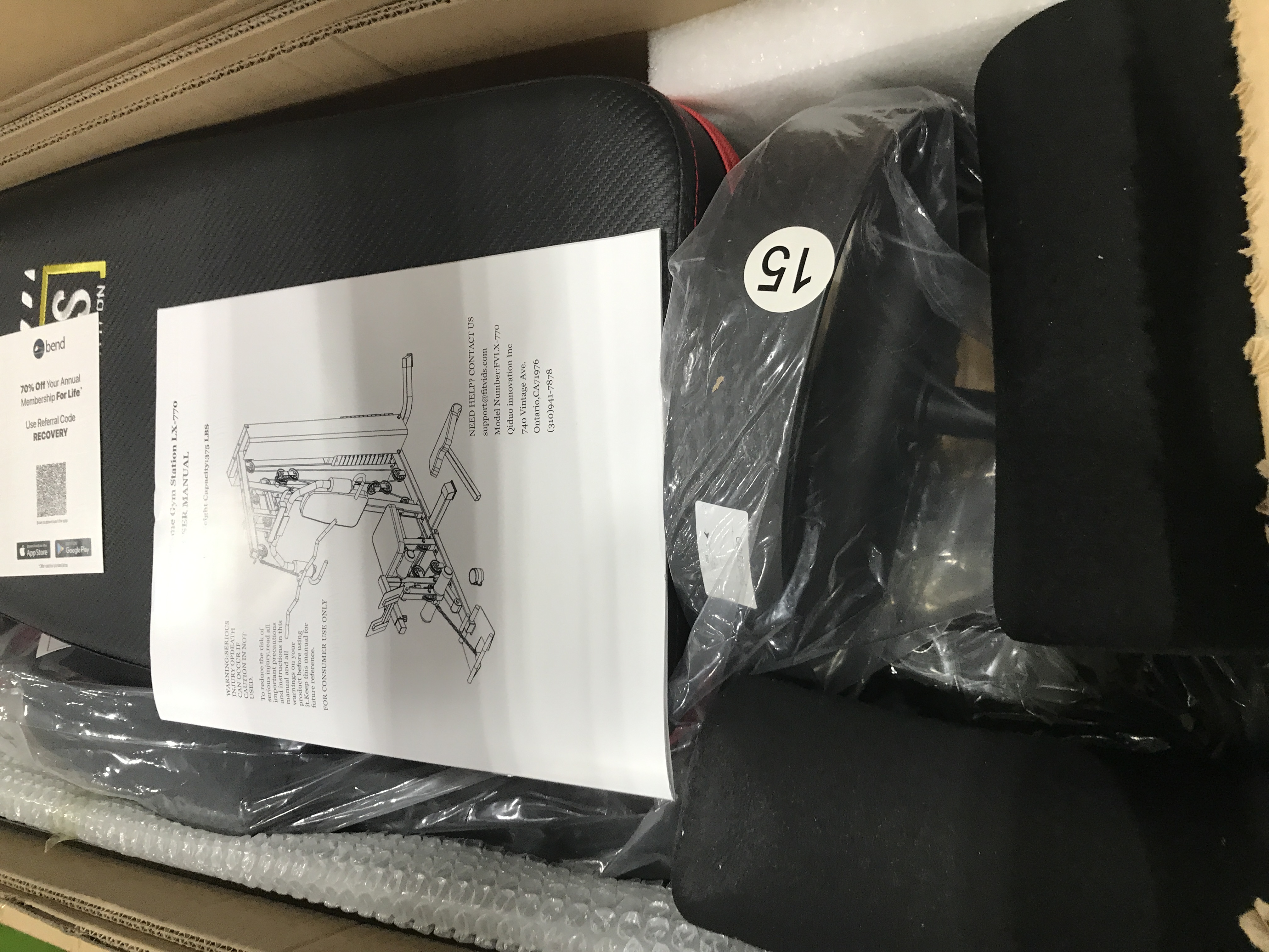 Photo 1 of (unknown separate parts) Fitvids LX770 Multifunctional Full Home Gym System Workout Station with 160 Lbs Weight Stack, One Station with Leg Training Pedal, Comes with Installation Instruction Video, Ships in 6 Boxes