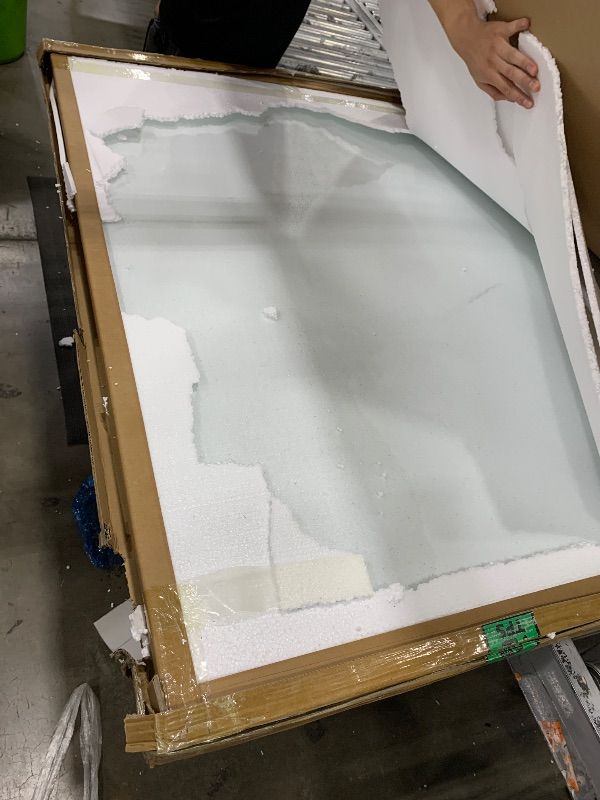 Photo 1 of [Tempered Glass] 46" x 55" Glass Chair Mat, Heavy Duty Hard Floor Mat with Round Corner and Polished Edge, Office Chair Mat for Carpet Office Home Hardwood Floor Desk