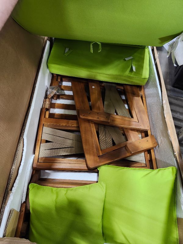 Photo 1 of *********************has some minor damage to the wood****************
Christopher Knight Home Serene Outdoor Expandable Daybed with Cushions - Acacia Wood - Teak/Light Green/Khaki
