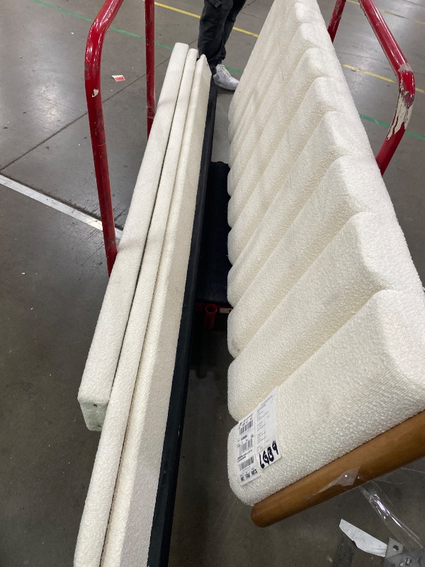 Photo 1 of *************FOR PARTS ONLY, MISSING ALL HARDWARE AND MAJOR PIECES****************
Christopher Knight Home Llanett California King Size Bed Frame, Boucle Fabric Upholstered Platform Bed with Stitching Headboard, Wooden Support and Slats, No Box Spring Nee