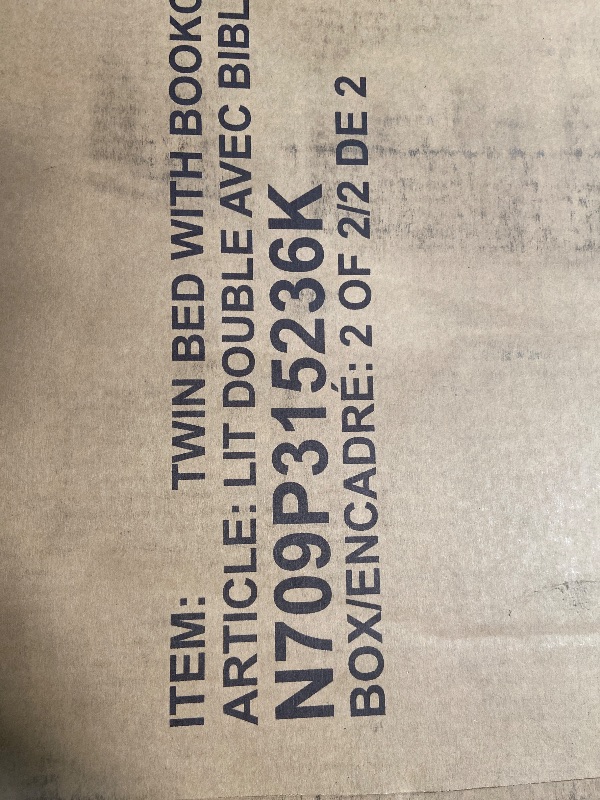 Photo 1 of ***INCOMPLETE***Bellemave Twin Corner Bed with Storage Shelves and Desk, Upholstered Headboard Daybed with Bookcase and Drawers?Daybed with Storage, White+Beige Cushion