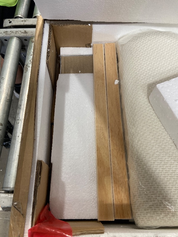 Photo 1 of ***INCOMPLETE***Bellemave Twin Corner Bed with Storage Shelves and Desk, Upholstered Headboard Daybed with Bookcase and Drawers?Daybed with Storage, White+Beige Cushion