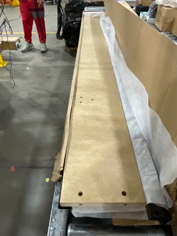 Photo 1 of 1 package ** Signature Design by Ashley Senniberg Rustic King Panel Bed with Metal Slats, Foundation or Box Spring Needed, Light Brown