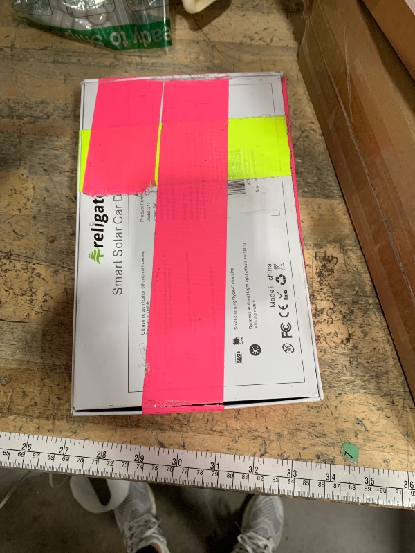 Photo 1 of **AIR FRESHENER BOTTLE EMPTY** Treligate Smart Car Air Freshener with Solar, Car Diffuser with Auto On/Off, Aluminum Alloy Body, 3 Adjustable Concentration, Built-in Battery, Ambient Light, Best Essential Oil Diffuser for Car Black