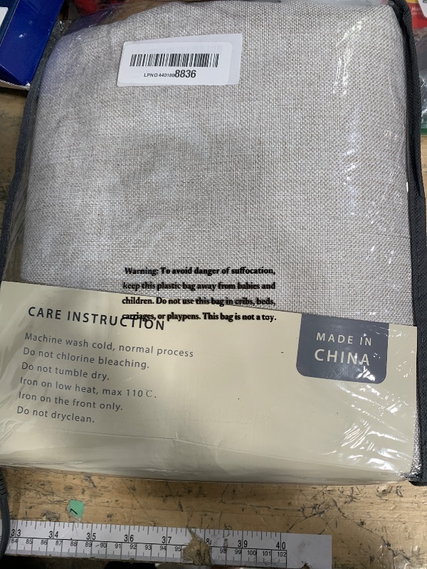 Photo 1 of 100% Blackout Shield Full Blackout Curtains for Bedroom 84 inch Length 2 Panels Set, Clip Rings/Rod Pocket Faux Linen Black Out Curtains for Living Room, Thermal Insulated, 50Wx84L, Beige