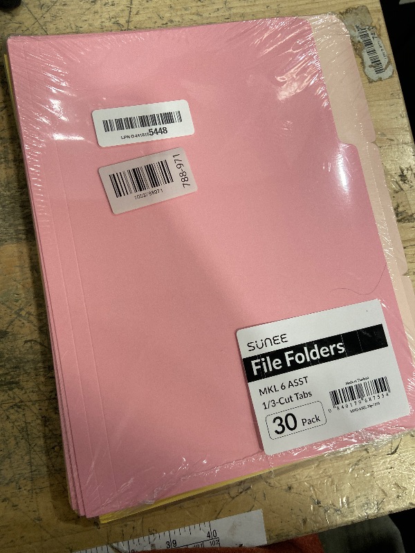 Photo 1 of SUNEE File Folders, 30 Pack Manilla Folders 8.5 x 11, Colored File Folders Home Office School Supplies for Documents Files Paper, 6 Bright Colors