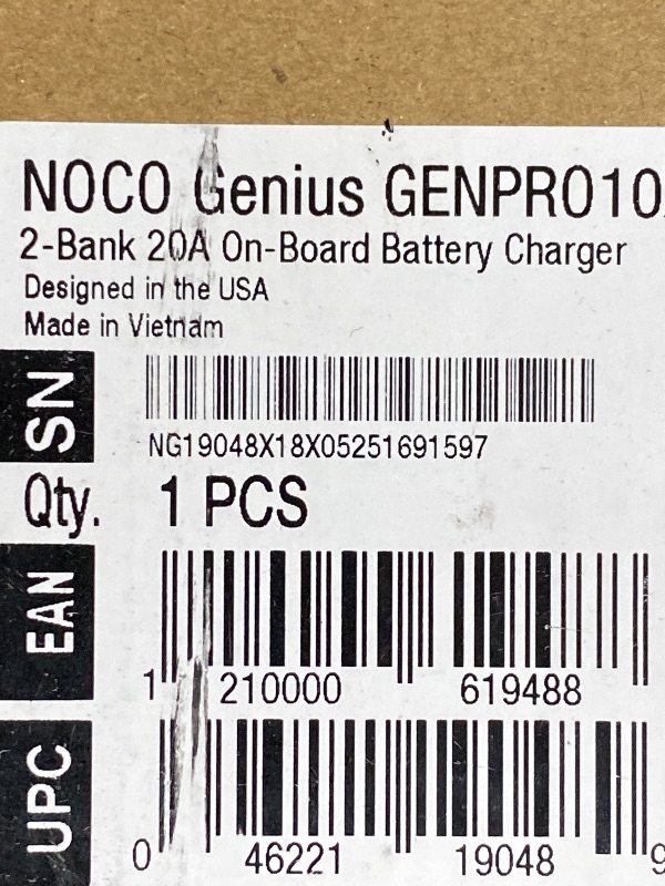 Photo 1 of *** CHECK COMMENTS****      NOCO Genius GENPRO10X2: 2-Bank, 20A Onboard Battery Charger - 10A Per Bank, 12V Waterproof Marine Charger with Overcharge Protection & Temperature Compensation – for Lead-Acid & Lithium Batteries