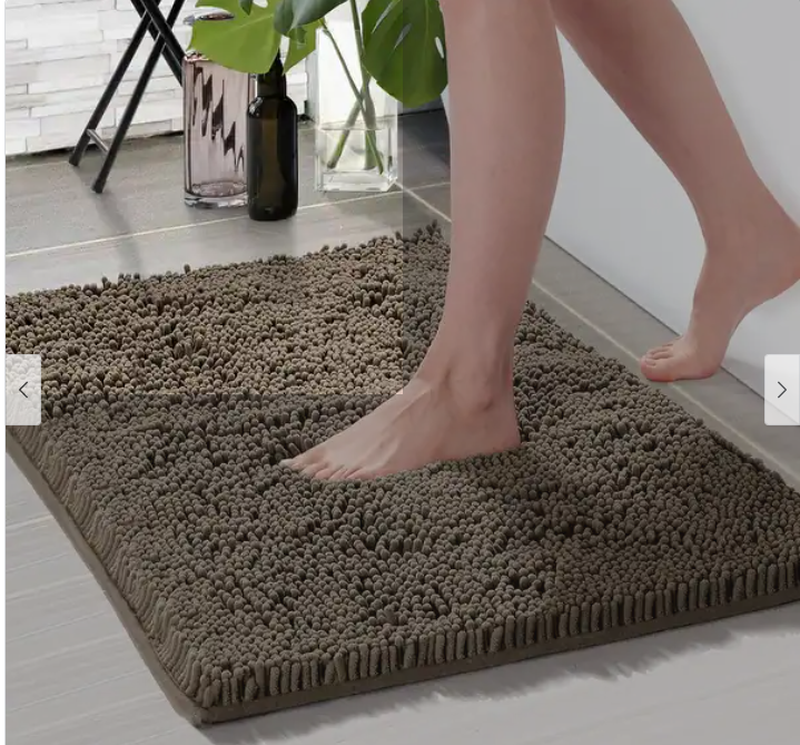 Photo 1 of **PHOTO FOR REFERENCE** Deconovo Chenille Bath Rugs - Thick Plush Microfiber, Non-Slip Washable Bathroom Mats - 17x24 Inch - Brown
