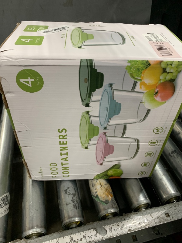 Photo 1 of 23oz Glass Meal Prep Containers with Lids, Airtight 3-Cup Glass Storage Containers Set, Heat-Resistant BPA-Free for Soup, Leftover, Microwave, Dishwasher, Fridge and Freezer Safe (4 Packs)