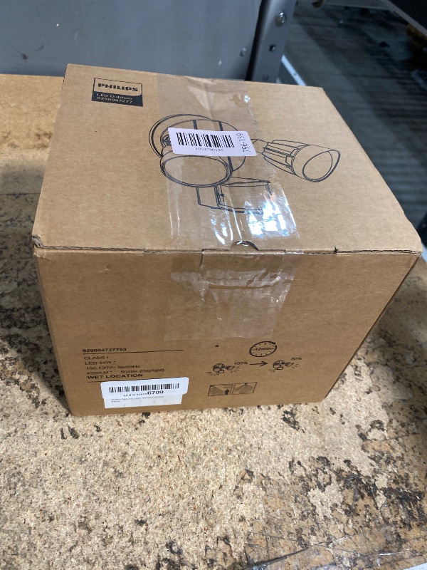 Photo 1 of Philips 44w 0 lm LED Security Light Outdoor w/PIR Motion Sensor, 5000K Daylight Flood Light, Waterproof, Dusk to Dawn, 2 Heads, 4 Modes