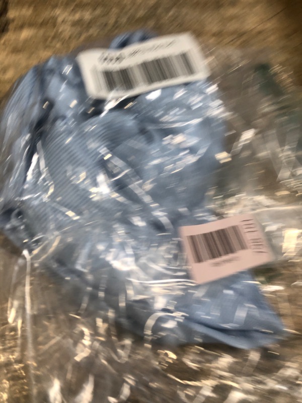 Photo 1 of **** missing bottoms***      PRETTYGARDEN Womens Summer Outfits 2 Piece Sets Casual Ribbed Knit Crop Tube Top Wide Leg Pants Spring Matching Lounge Set(Light Blue,Medium)