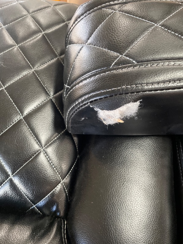 Photo 1 of ***PARTS ONLY**Caberryne Leather Recliner Sofa Set with LED Lights,Power Reclining Sofa with Double Recliner/USB Port/Cup Holder for Living Room/House/Home Theater(3 Seater Sofa,Black)