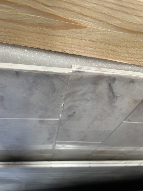 Photo 1 of ***DAMAGED***Transolid SWK483696-48 SaraMar 36-in X 48-in X 96-in Glue to Wall 3-Piece Shower Wall Kit, Biscotti Marble